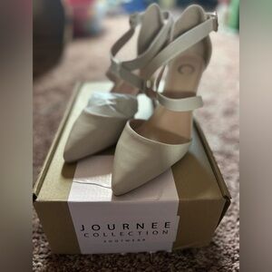 Journee Collection Criss Cross Strap Kitten Heel